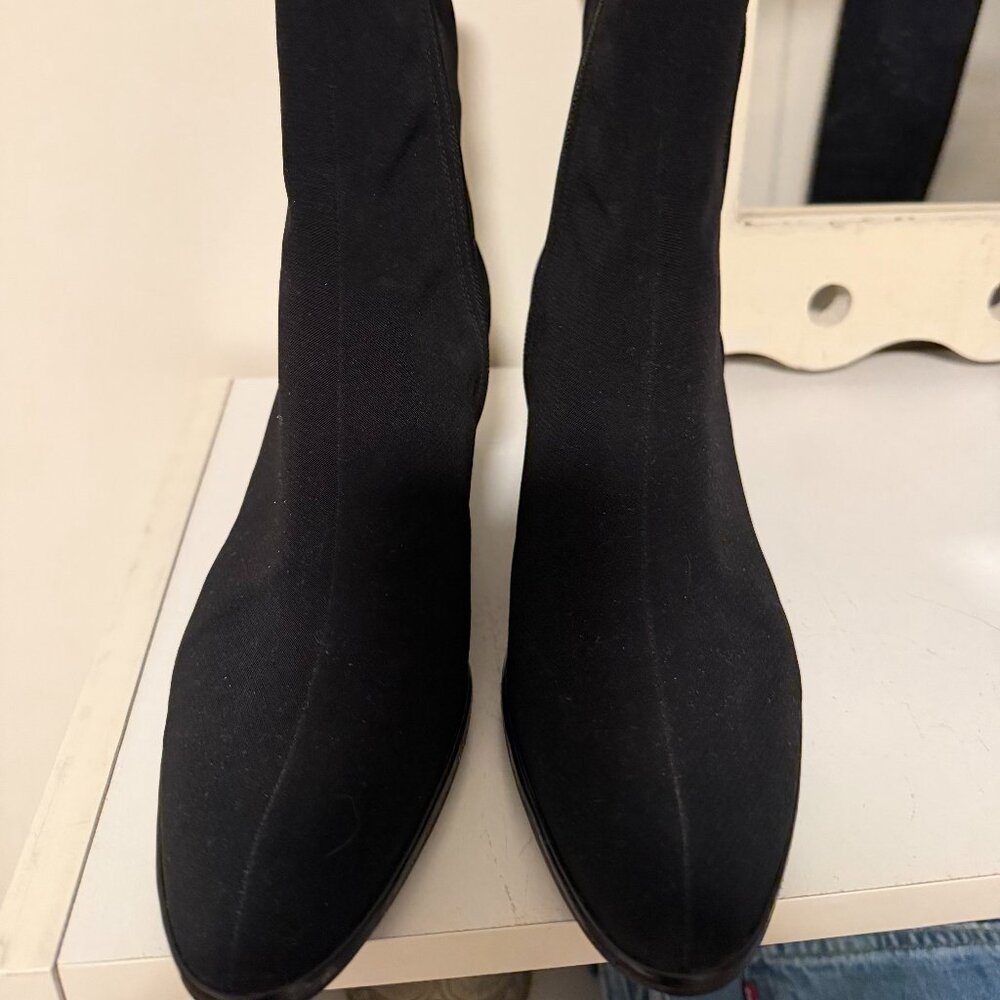 New Stuart Weitzman Black Nylon Booties 8.5 N - Picture 2 of 5